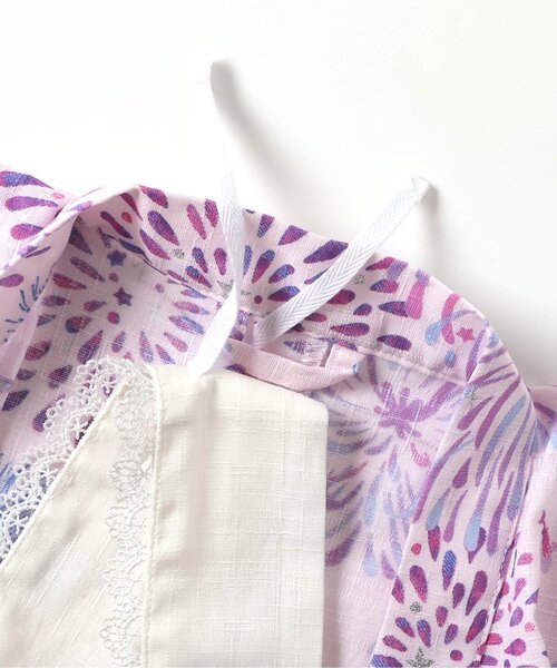 apres les cours（アプレレクール）の「レースつけ襟＿アプレのはんなり浴衣&甚平（和装小物・キッズ・オフホワイト・150/130/110）」の3枚目の写真