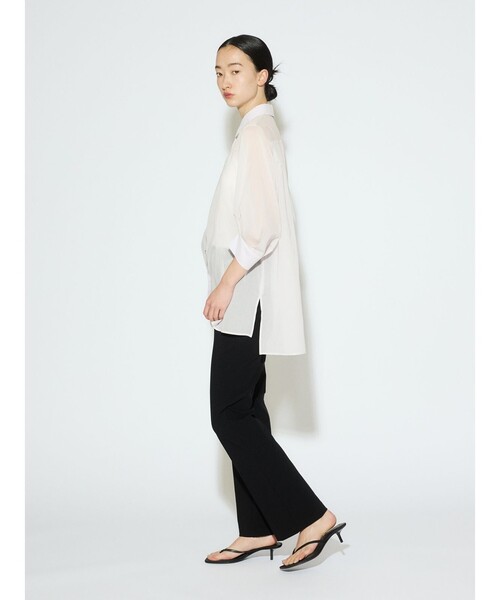 MIDIUMISOLID(ミディウミソリッド)の「MIDIUMISOLID for Ladies リブフィットストレートパンツ(その他パンツ・レディース・グレー/ブラック・36/38)」の11枚目の写真