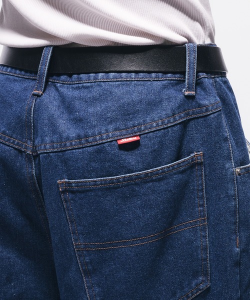 Adoon plain（アドーンプレーン）の「CENTER SEAM WIDE DENIM PANTS / センターシームタックワイドデニムパンツ（デニムパンツ・メンズ・インディゴブルー/ブルー・SMALL/MEDIUM/LARGE）」の12枚目の写真