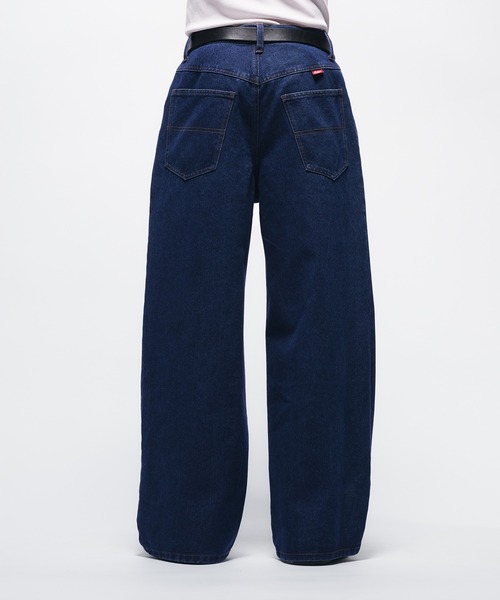 Adoon plain（アドーンプレーン）の「CENTER SEAM WIDE DENIM PANTS / センターシームタックワイドデニムパンツ（デニムパンツ・メンズ・インディゴブルー/ブルー・SMALL/MEDIUM/LARGE）」の9枚目の写真