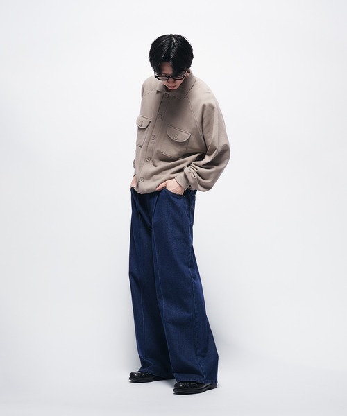 CENTER SEAM WIDE DENIM PANTS / センターシームタックワイド