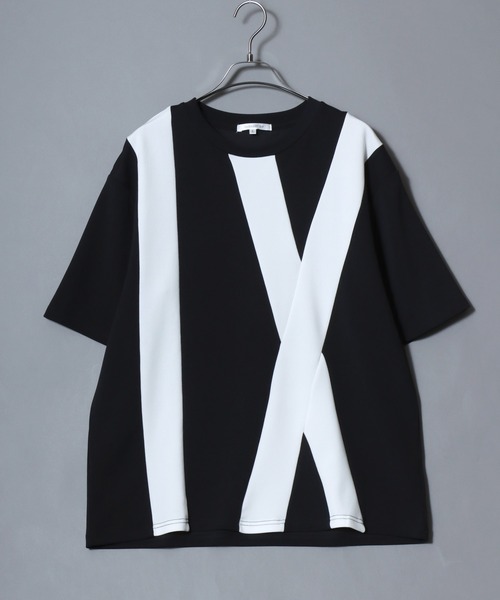ANPAS(アンパス)の「Textured Panel Short-Sleeve T-Shirt/アムンゼン 梨地切替半袖Tシャツ メンズ レディース カットソー モノトーン きれいめカジュアル(Tシャツ/カットソー・メンズ・ホワイト系その他/ホワイト系その他3/ブラック系その他2/ブラック系その他/ホワイト系その他2/ブラック系その他3/ホワイト系その他4/ブラック系その他5/ブラック系その他4/ブラック系その他6/ホワイト系その他5/ホワイト系その他6・M/L)」の12枚目の写真
