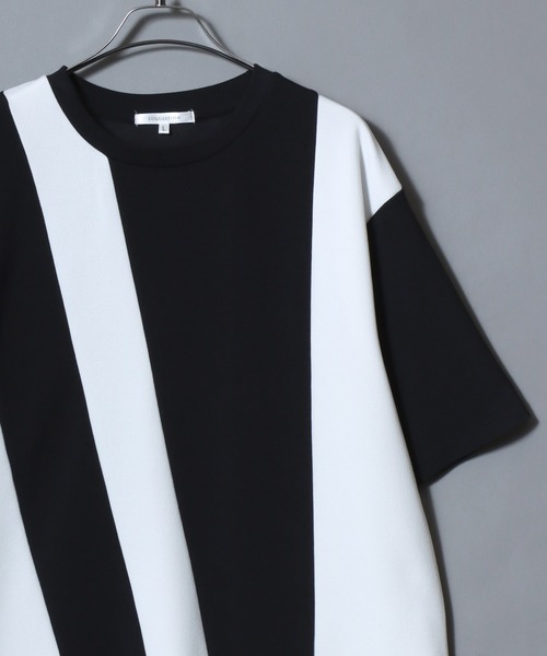 ANPAS(アンパス)の「Textured Panel Short-Sleeve T-Shirt/アムンゼン 梨地切替半袖Tシャツ メンズ レディース カットソー モノトーン きれいめカジュアル(Tシャツ/カットソー・メンズ・ホワイト系その他/ホワイト系その他3/ブラック系その他2/ブラック系その他/ホワイト系その他2/ブラック系その他3/ホワイト系その他4/ブラック系その他5/ブラック系その他4/ブラック系その他6/ホワイト系その他5/ホワイト系その他6・M/L)」の13枚目の写真