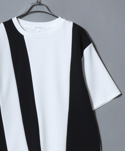 ANPAS(アンパス)の「Textured Panel Short-Sleeve T-Shirt/アムンゼン 梨地切替半袖Tシャツ メンズ レディース カットソー モノトーン きれいめカジュアル(Tシャツ/カットソー・メンズ・ホワイト系その他/ホワイト系その他3/ブラック系その他2/ブラック系その他/ホワイト系その他2/ブラック系その他3/ホワイト系その他4/ブラック系その他5/ブラック系その他4/ブラック系その他6/ホワイト系その他5/ホワイト系その他6・M/L)」の16枚目の写真