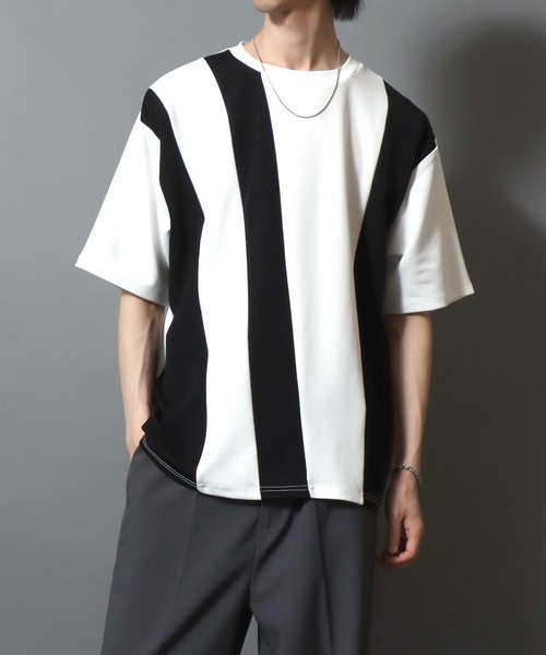 ANPAS(アンパス)の「Textured Panel Short-Sleeve T-Shirt/アムンゼン 梨地切替半袖Tシャツ メンズ レディース カットソー モノトーン きれいめカジュアル(Tシャツ/カットソー・メンズ・ホワイト系その他/ホワイト系その他3/ブラック系その他2/ブラック系その他/ホワイト系その他2/ブラック系その他3/ホワイト系その他4/ブラック系その他5/ブラック系その他4/ブラック系その他6/ホワイト系その他5/ホワイト系その他6・M/L)」の17枚目の写真