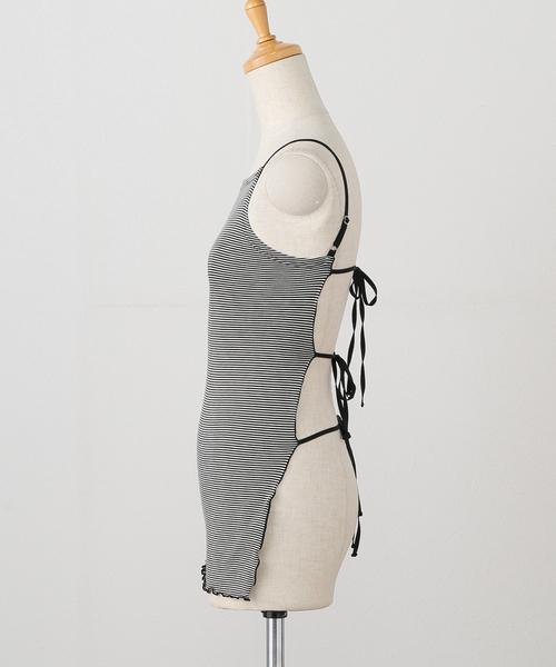 FUMIE TANAKA(フミエタナカ)の「【FUMIE TANAKA(フミエタナカ)】back ribbon cami:キャミソール(キャミソール・レディース・カーキ/ブラック・2)」の15枚目の写真