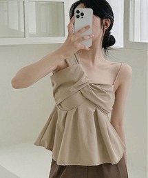 アシンメトリー ツイスト キャミ ビスチェ 袖なし