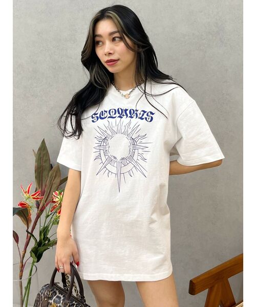 EVRIS（エヴリス）の「フロントSUNNY BIG Tシャツ（Tシャツ/カットソー・レディース・ホワイト/ネイビー/ブラック/ブルー・FREE）」の21枚目の写真