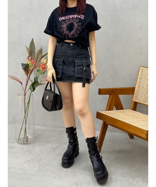 EVRIS（エヴリス）の「フロントSUNNY BIG Tシャツ（Tシャツ/カットソー・レディース・ホワイト/ネイビー/ブラック/ブルー・FREE）」の8枚目の写真