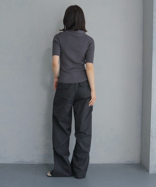 cheriella（シェリエラ）の「【cheriella】ポロリブニット半袖 POLO RIB SHORT KNIT（ニット/セーター・レディース・ブラック/オフホワイト/レッド/チャコール/ブルー系その他・M）」の15枚目の写真