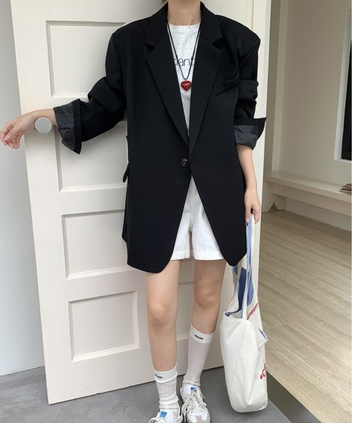 COHINA ブラック テーラードジャケット【週末価格】 セール】Chiina / ボクシーテーラードジャケット（テーラード