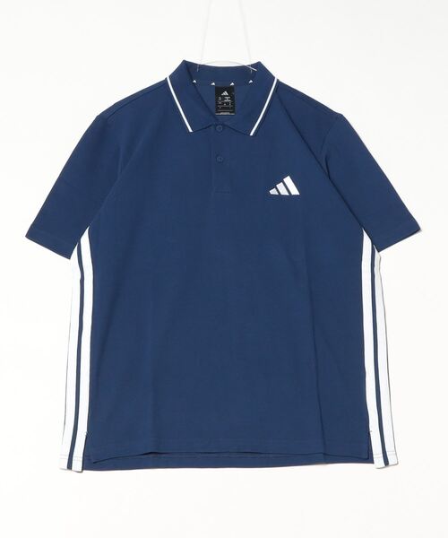 adidas(アディダス)の「アディダス adidas エッセンシャルズ スリーストライプス ピケ ポロシャツ(ポロシャツ・メンズ・ホワイト/ブラック/ダークブルー・M/L/S/LL/3L)」の3枚目の写真