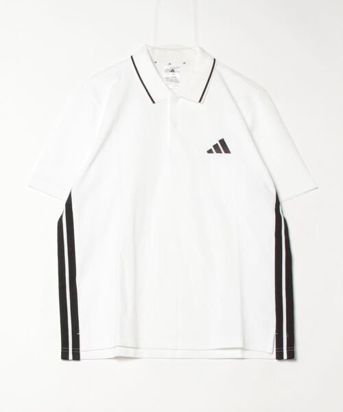 adidas(アディダス)の「アディダス adidas エッセンシャルズ スリーストライプス ピケ ポロシャツ(ポロシャツ・メンズ・ホワイト/ブラック/ダークブルー・M/L/S/LL/3L)」の2枚目の写真