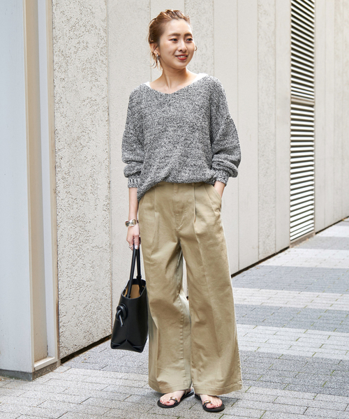 Spick & Span(スピックアンドスパン)の「《追加》ペーパーヤーン2WAYルーズプルオーバー(ニット/セーター・レディース・マルチ/その他6・FREE)」の3枚目の写真