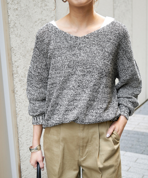 Spick & Span(スピックアンドスパン)の「《追加》ペーパーヤーン2WAYルーズプルオーバー(ニット/セーター・レディース・マルチ/その他6・FREE)」の6枚目の写真