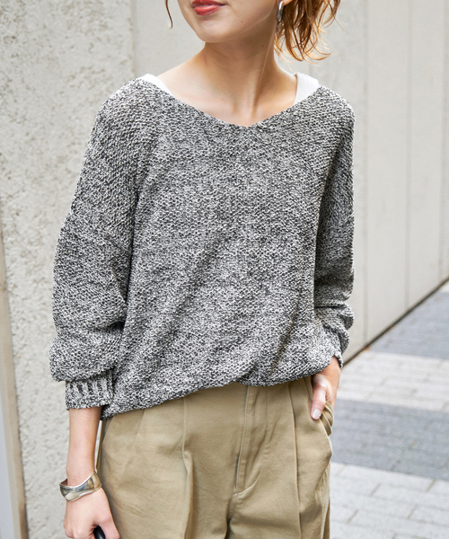Spick & Span(スピックアンドスパン)の「《追加》ペーパーヤーン2WAYルーズプルオーバー(ニット/セーター・レディース・マルチ/その他6・FREE)」の7枚目の写真