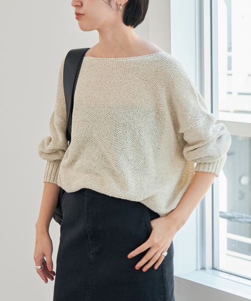 Spick & Span(スピックアンドスパン)の「《追加》ペーパーヤーン2WAYルーズプルオーバー(ニット/セーター・レディース・マルチ/その他6・FREE)」の14枚目の写真