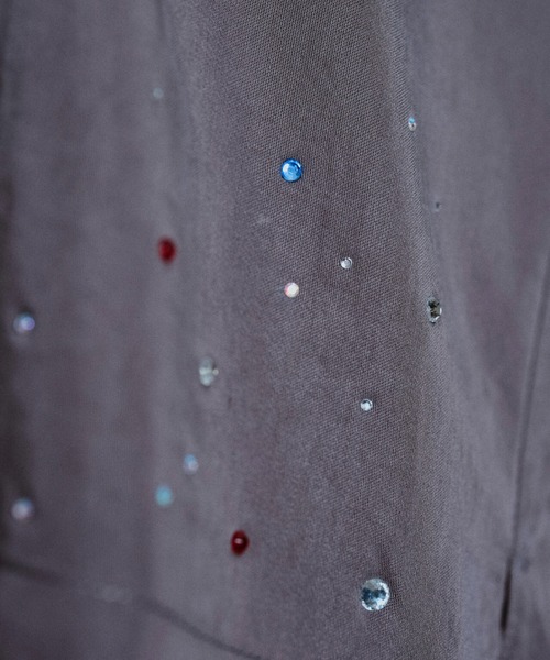 Camphor wood(カンファーウッド)の「rhinestone rayon open collar l/s shirt / ラインストーンレーヨンオープンカラーシャツ(シャツ/ブラウス・メンズ・スモークピンク/ホワイト/チャコールグレー・MEDIUM/LARGE)」の16枚目の写真