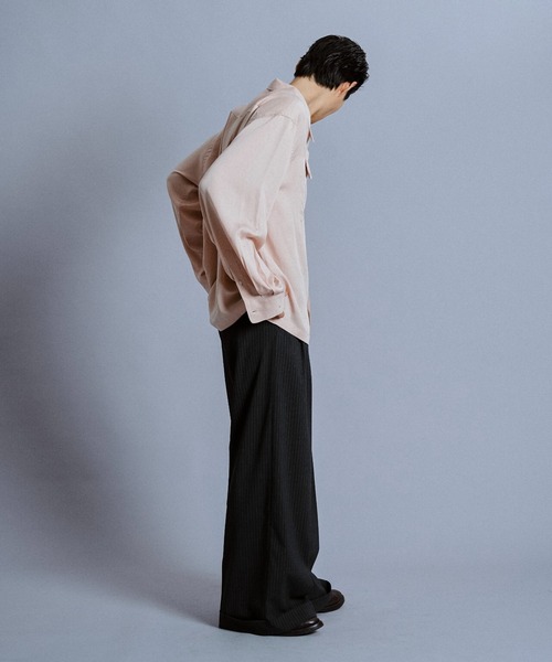 Camphor wood(カンファーウッド)の「rhinestone rayon open collar l/s shirt / ラインストーンレーヨンオープンカラーシャツ(シャツ/ブラウス・メンズ・スモークピンク/ホワイト/チャコールグレー・MEDIUM/LARGE)」の19枚目の写真