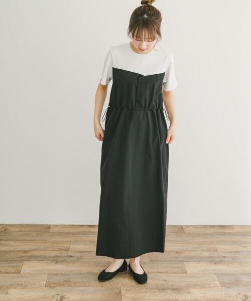 ITEMS URBANRESEARCH(アイテムズ アーバンリサーチ)の「ドッキングナイロンワンピース(半袖)(ワンピース・レディース・ブラック/ブラウン・FREE)」の3枚目の写真