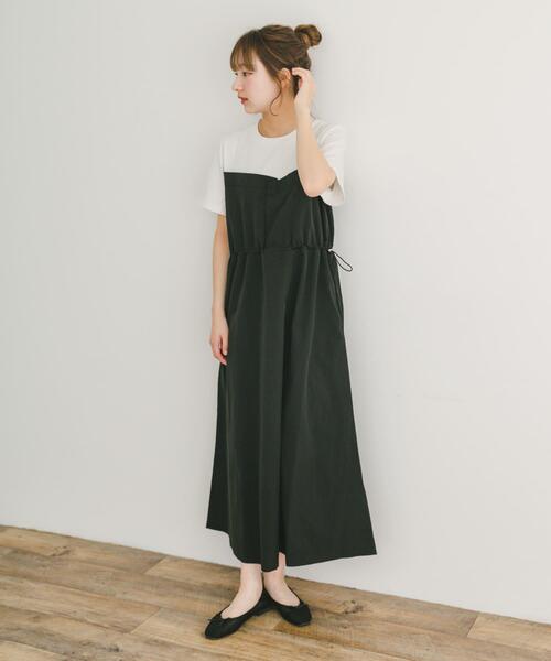 ITEMS URBANRESEARCH(アイテムズ アーバンリサーチ)の「ドッキングナイロンワンピース(半袖)(ワンピース・レディース・ブラック/ブラウン・FREE)」の5枚目の写真