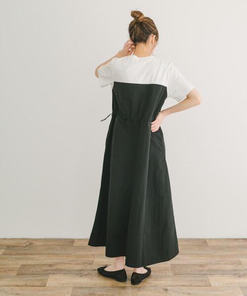 ITEMS URBANRESEARCH(アイテムズ アーバンリサーチ)の「ドッキングナイロンワンピース(半袖)(ワンピース・レディース・ブラック/ブラウン・FREE)」の6枚目の写真