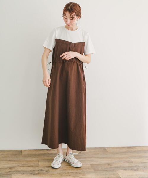 ITEMS URBANRESEARCH(アイテムズ アーバンリサーチ)の「ドッキングナイロンワンピース(半袖)(ワンピース・レディース・ブラック/ブラウン・FREE)」の13枚目の写真