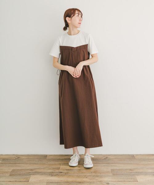 ITEMS URBANRESEARCH(アイテムズ アーバンリサーチ)の「ドッキングナイロンワンピース(半袖)(ワンピース・レディース・ブラック/ブラウン・FREE)」の15枚目の写真