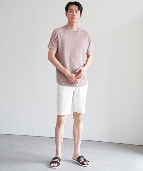 ikka（イッカ）の「ニットドッキングTシャツ（Tシャツ/カットソー・メンズ・ピンク/ライトベージュ/グレー/ネイビー・M/L/XL/S）」の5枚目の写真