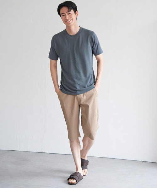 ikka（イッカ）の「ニットドッキングTシャツ（Tシャツ/カットソー・メンズ・ピンク/ライトベージュ/グレー/ネイビー・M/L/XL/S）」の8枚目の写真
