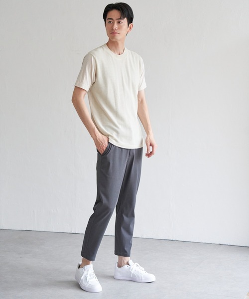 ikka（イッカ）の「ニットドッキングTシャツ（Tシャツ/カットソー・メンズ・ピンク/ライトベージュ/グレー/ネイビー・M/L/XL/S）」の11枚目の写真