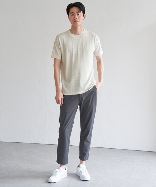 ikka（イッカ）の「ニットドッキングTシャツ（Tシャツ/カットソー・メンズ・ピンク/ライトベージュ/グレー/ネイビー・M/L/XL/S）」の12枚目の写真