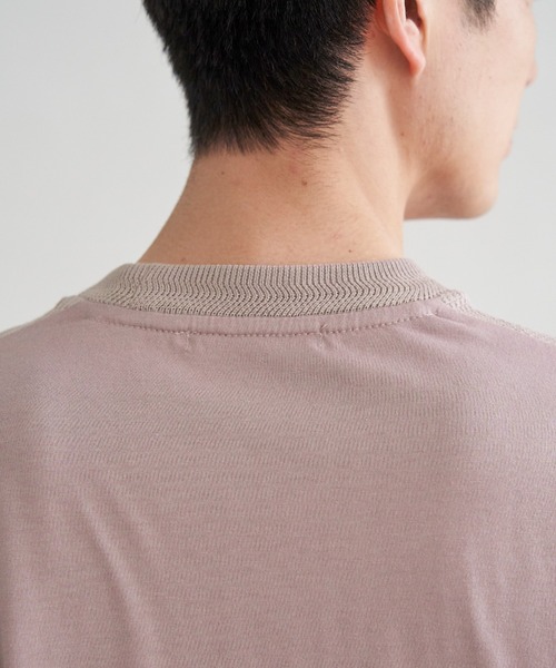 ikka（イッカ）の「ニットドッキングTシャツ（Tシャツ/カットソー・メンズ・ピンク/ライトベージュ/グレー/ネイビー・M/L/XL/S）」の22枚目の写真
