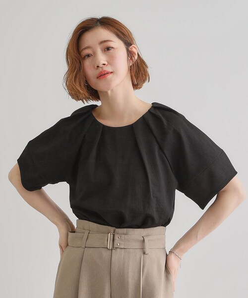 grove（グローブ）の「楽してきまる ランタンスリーブプルオーバー（Tシャツ/カットソー・レディース・ブラック/グリーン/オフホワイト・01/05/04/03/02）」の2枚目の写真