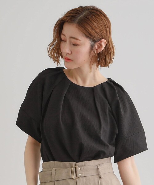 grove（グローブ）の「楽してきまる ランタンスリーブプルオーバー（Tシャツ/カットソー・レディース・ブラック/グリーン/オフホワイト・01/05/04/03/02）」の8枚目の写真