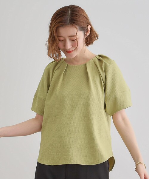 grove（グローブ）の「楽してきまる ランタンスリーブプルオーバー（Tシャツ/カットソー・レディース・ブラック/グリーン/オフホワイト・01/05/04/03/02）」の12枚目の写真