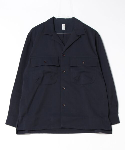 KATO`(カトー)の「【Ca】【it】【KATO(カトー)】211 ナイロンオープンカラーワークシャツ(シャツ/ブラウス・メンズ・カーキ/ネイビー/ベージュ・L/M/S)」の3枚目の写真