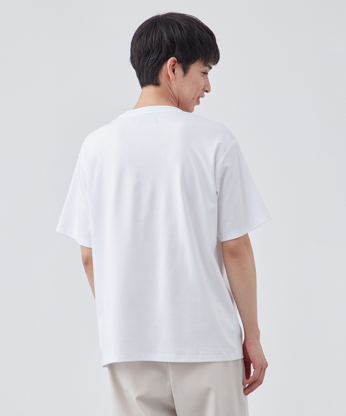 B.C STOCK(ベーセーストック)の「シルケット加工 フレンチロゴ クルーネックTシャツ(Tシャツ/カットソー・メンズ・ブラック/ブラウン/ホワイト系その他/ホワイト・LARGE/MEDIUM)」の20枚目の写真