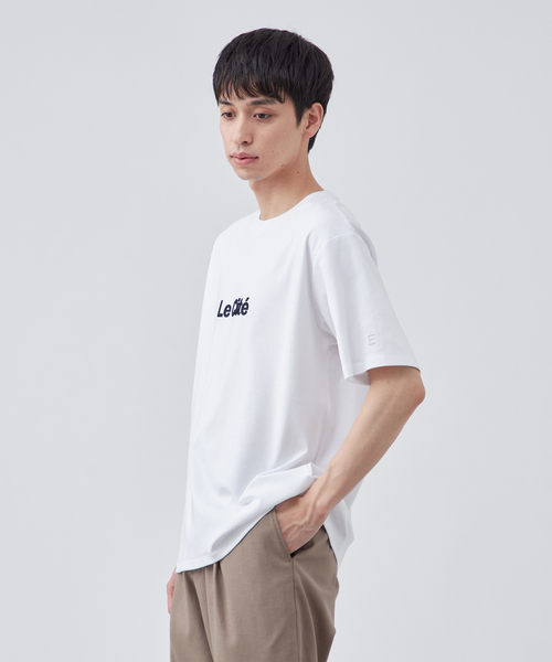 B.C STOCK(ベーセーストック)の「シルケット加工 フレンチロゴ クルーネックTシャツ(Tシャツ/カットソー・メンズ・ブラック/ブラウン/ホワイト系その他/ホワイト・LARGE/MEDIUM)」の11枚目の写真