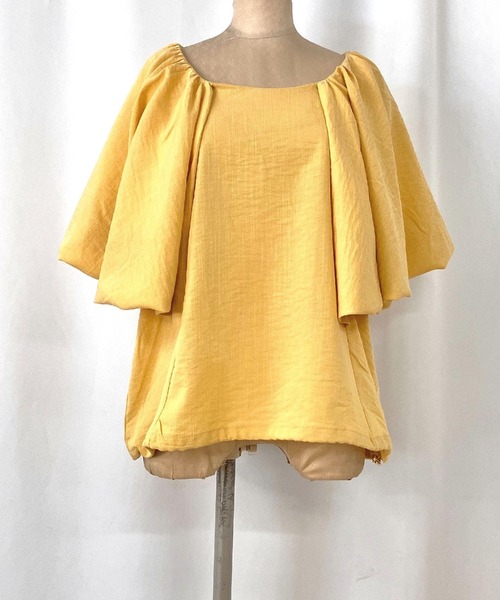 Q(キュー)の「リネンライクバルーンブラウス(シャツ/ブラウス・レディース・アイボリー/ブラック/イエロー・MEDIUM)」の4枚目の写真
