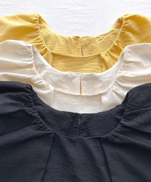 Q(キュー)の「リネンライクバルーンブラウス(シャツ/ブラウス・レディース・アイボリー/ブラック/イエロー・MEDIUM)」の10枚目の写真