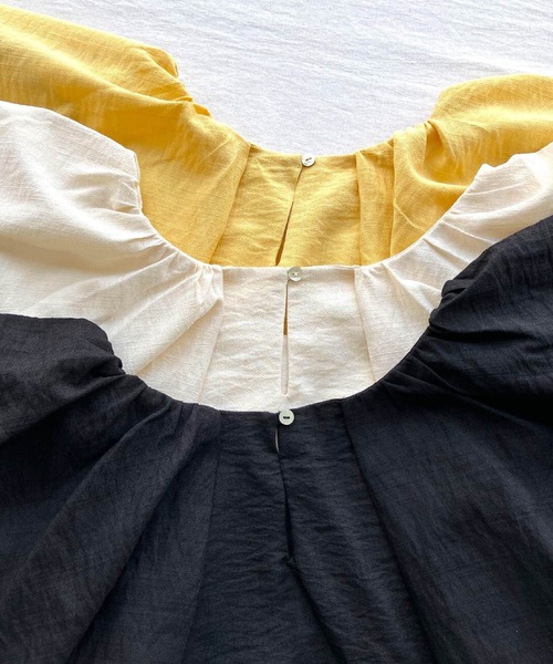 Q(キュー)の「リネンライクバルーンブラウス(シャツ/ブラウス・レディース・アイボリー/ブラック/イエロー・MEDIUM)」の11枚目の写真