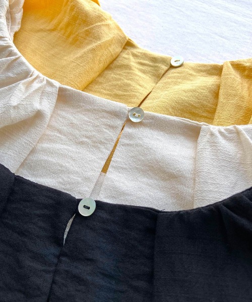 Q(キュー)の「リネンライクバルーンブラウス(シャツ/ブラウス・レディース・アイボリー/ブラック/イエロー・MEDIUM)」の12枚目の写真