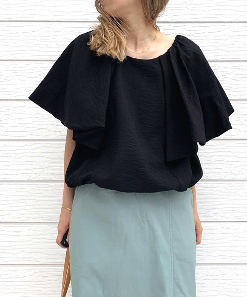 Q(キュー)の「リネンライクバルーンブラウス(シャツ/ブラウス・レディース・アイボリー/ブラック/イエロー・MEDIUM)」の17枚目の写真