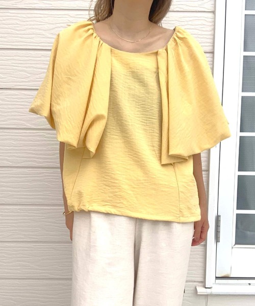 Q(キュー)の「リネンライクバルーンブラウス(シャツ/ブラウス・レディース・アイボリー/ブラック/イエロー・MEDIUM)」の20枚目の写真