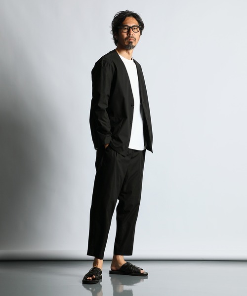 The DUFFER of ST.GEORGE(ザダファーオブセントジョージ)の「SETUP NO COLLAR JACKET:セットアップ ノーカラージャケット(ノーカラージャケット・メンズ・ブラック・MEDIUM/LARGE/X-LARGE)」の2枚目の写真