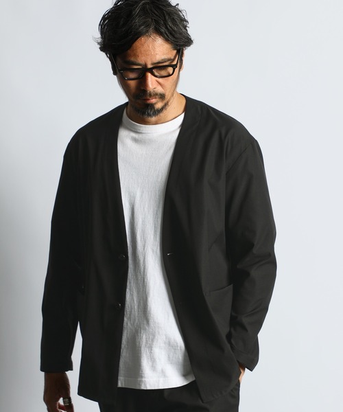 The DUFFER of ST.GEORGE(ザダファーオブセントジョージ)の「SETUP NO COLLAR JACKET:セットアップ ノーカラージャケット(ノーカラージャケット・メンズ・ブラック・MEDIUM/LARGE/X-LARGE)」の10枚目の写真