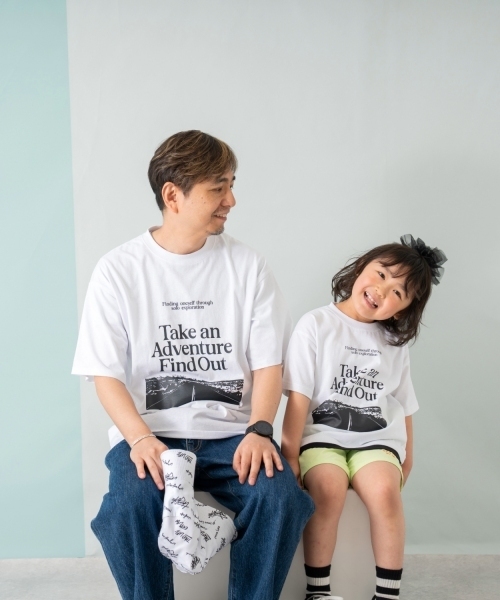 and D. petit main（アンドディープティマイン）の「【親子リンク】【綿100%】【DAD】ロゴプリントワイド半袖Tシャツ（Tシャツ/カットソー・レディース・ホワイト/ネイビー・F）」の21枚目の写真
