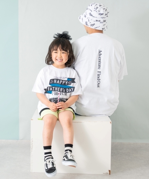 and D. petit main（アンドディープティマイン）の「【親子リンク】【綿100%】【DAD】ロゴプリントワイド半袖Tシャツ（Tシャツ/カットソー・レディース・ホワイト/ネイビー・F）」の20枚目の写真