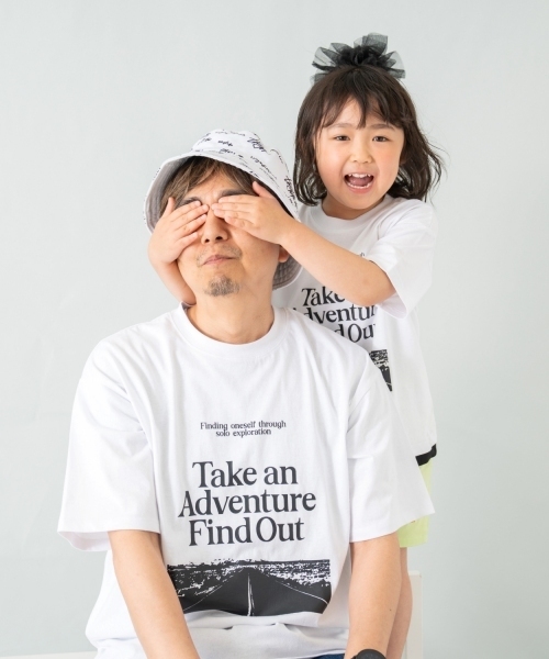 and D. petit main（アンドディープティマイン）の「【親子リンク】【綿100%】【DAD】ロゴプリントワイド半袖Tシャツ（Tシャツ/カットソー・レディース・ホワイト/ネイビー・F）」の18枚目の写真
